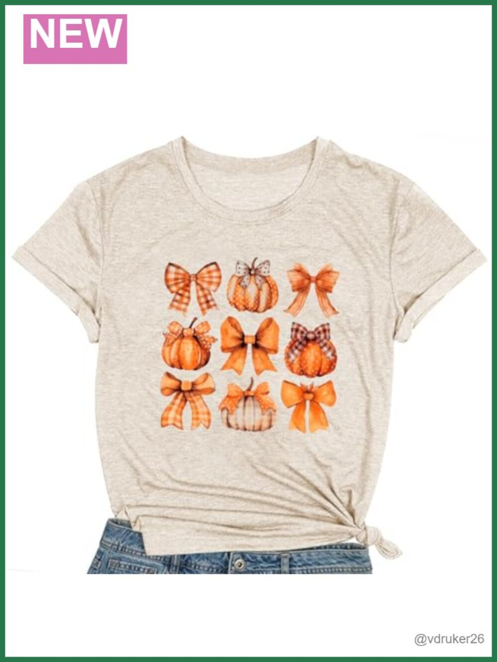 Women's Fall Pumpkin Bow T-Shirt Crew Neck Dolman Sleeve Pullover